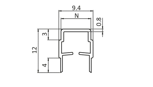 Abdeck/Einfassprofil I8 Alu-Optik