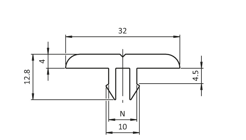 Gleitleiste Item Nut 8 schwarz