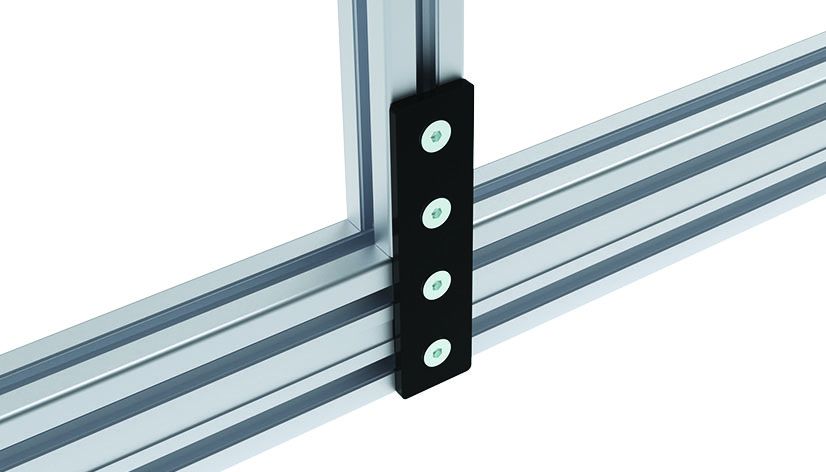 Stahllaschesatz 40x160 I8 schwarz inkl. Befestigungsmaterial