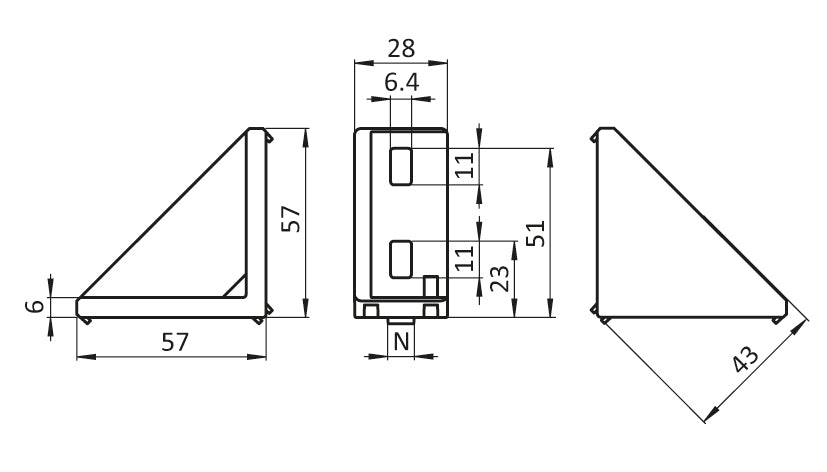 Aluwinkel 30x60 Nut 8B blank