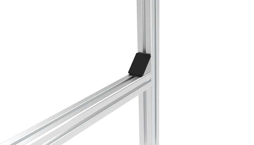 Zinkwinkel 40x40 Nut 8I pulverbes inkl.Befestigungsmaterial, Abdeckkappe schwarz