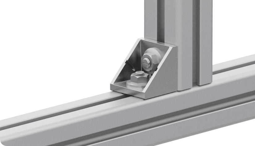Aluwinkel 45x45 Nut 10B blank inkl.Befestigungsmaterial, Abdeckkappe schwarz