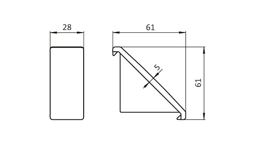 Abdeckkappe für Aluwinkel 57x57