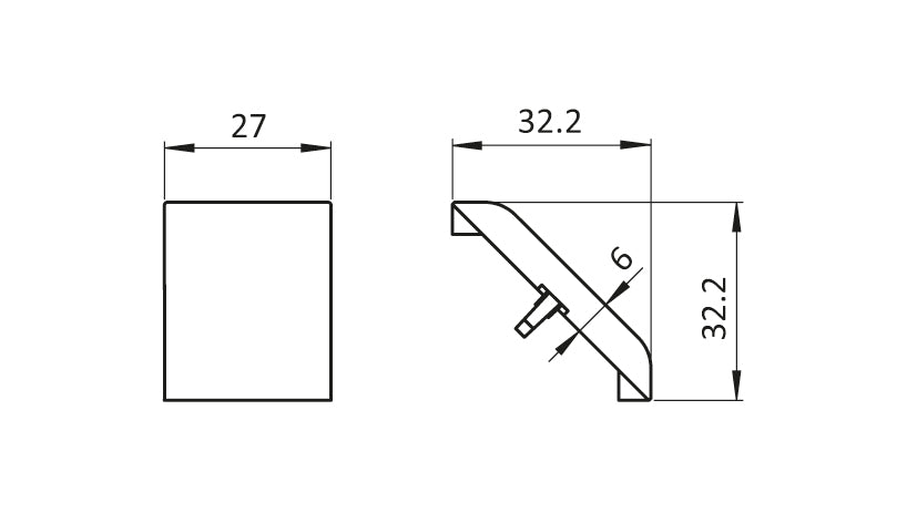 Abdeckkappe flache für Winkel 28x28x28