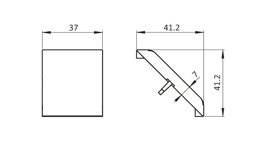 Abdeckkappe für Aluwinkel 36x36