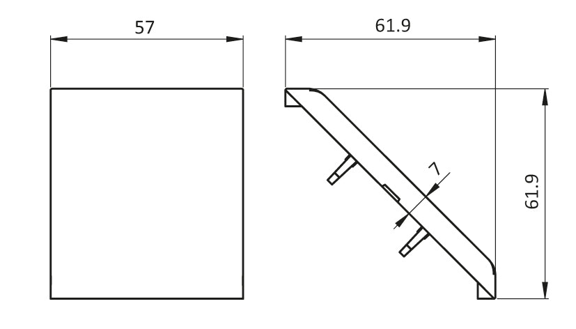 Abdeckkappe für Aluwinkel 57x57