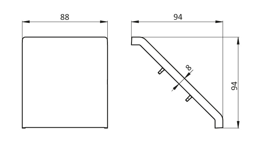 Abdeckkappe für Aluwinkel 86x86