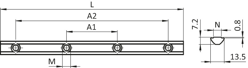 Streckenverbinder 180 I Nut 8 Set