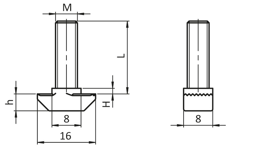 Hammerkopfschraube B8 M6x16 verzinkt