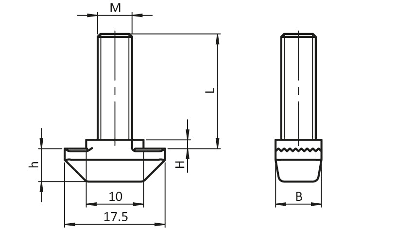 Hammerkopfschraube B10 M8x30 verzinkt