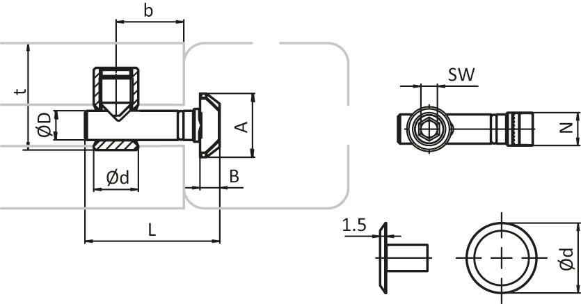 Schnellspannverbinder 0°