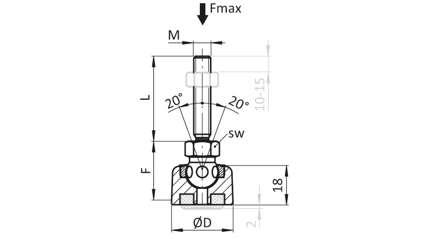 Stellfuß M12x100