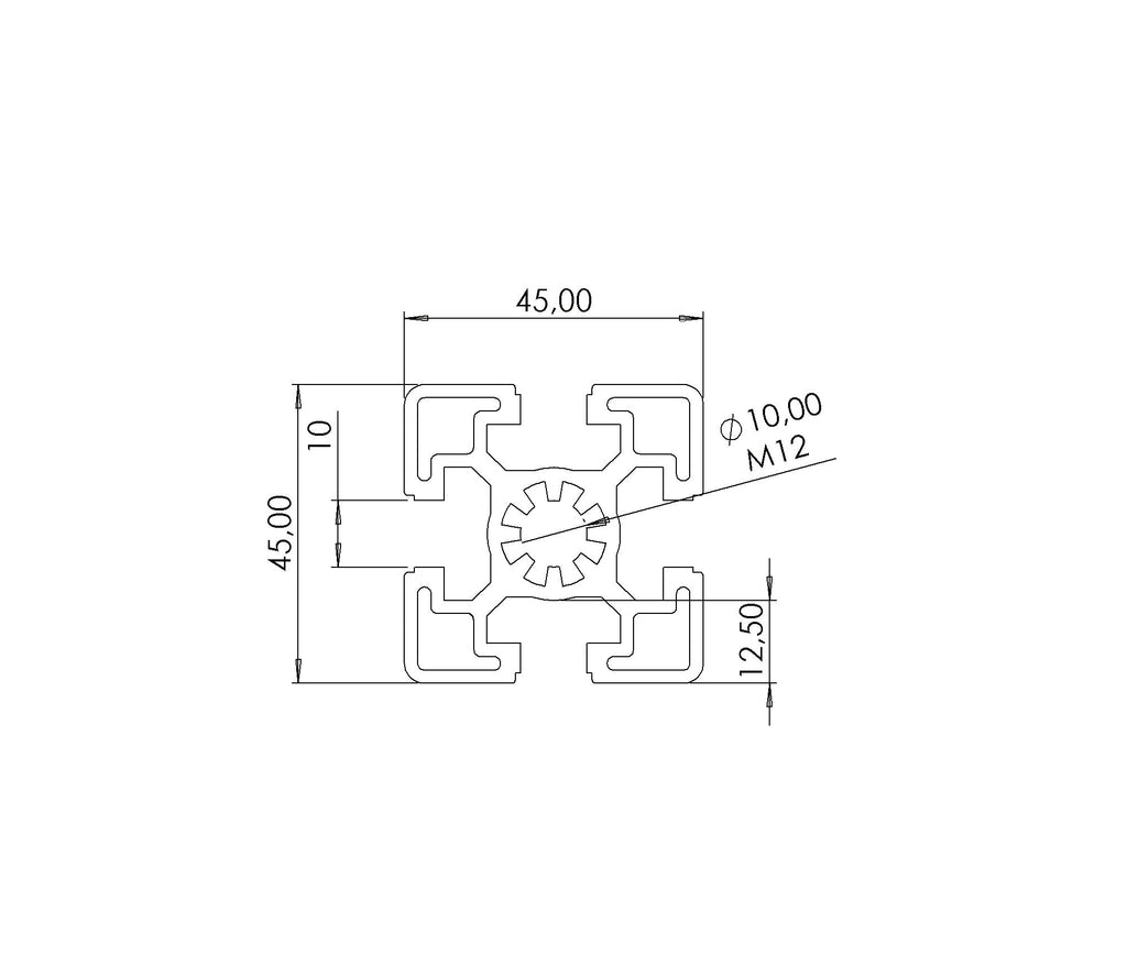 Profil 45 x 45  S Nut 10
