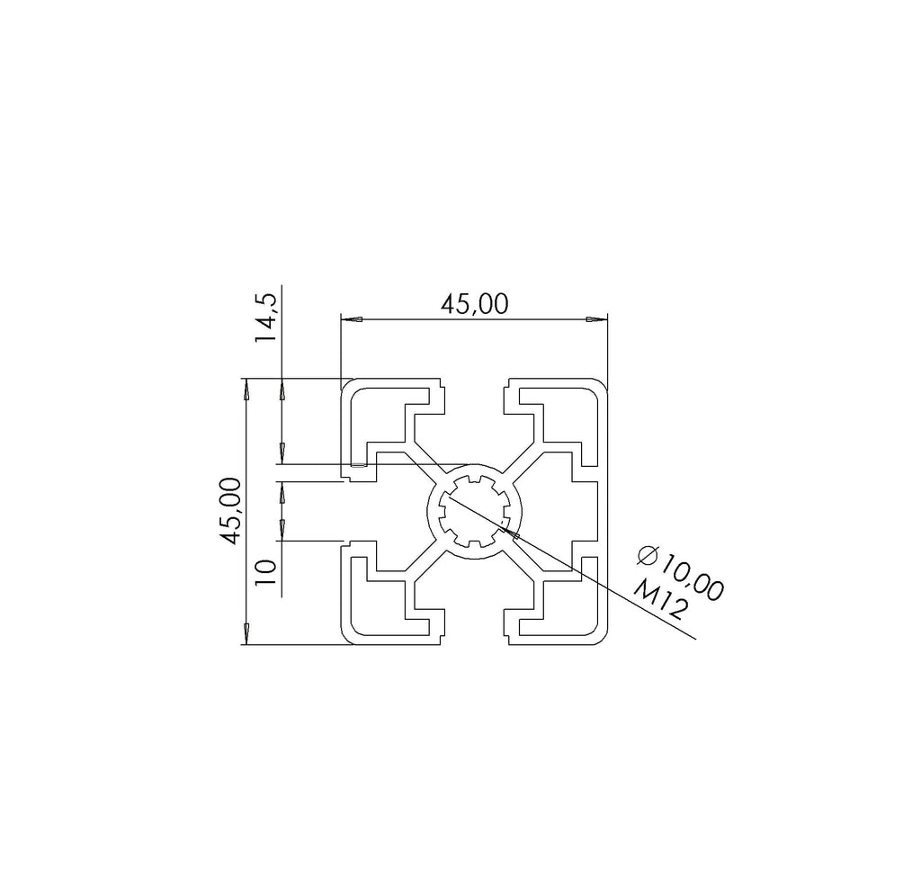 Profil 45 x 45  3N Nut 10