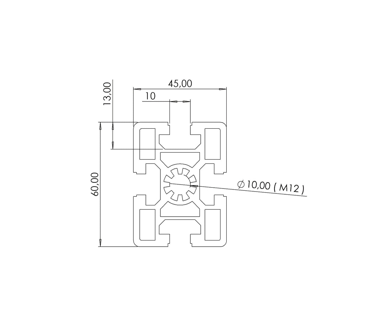 Profil 45 x 60  S Nut 10