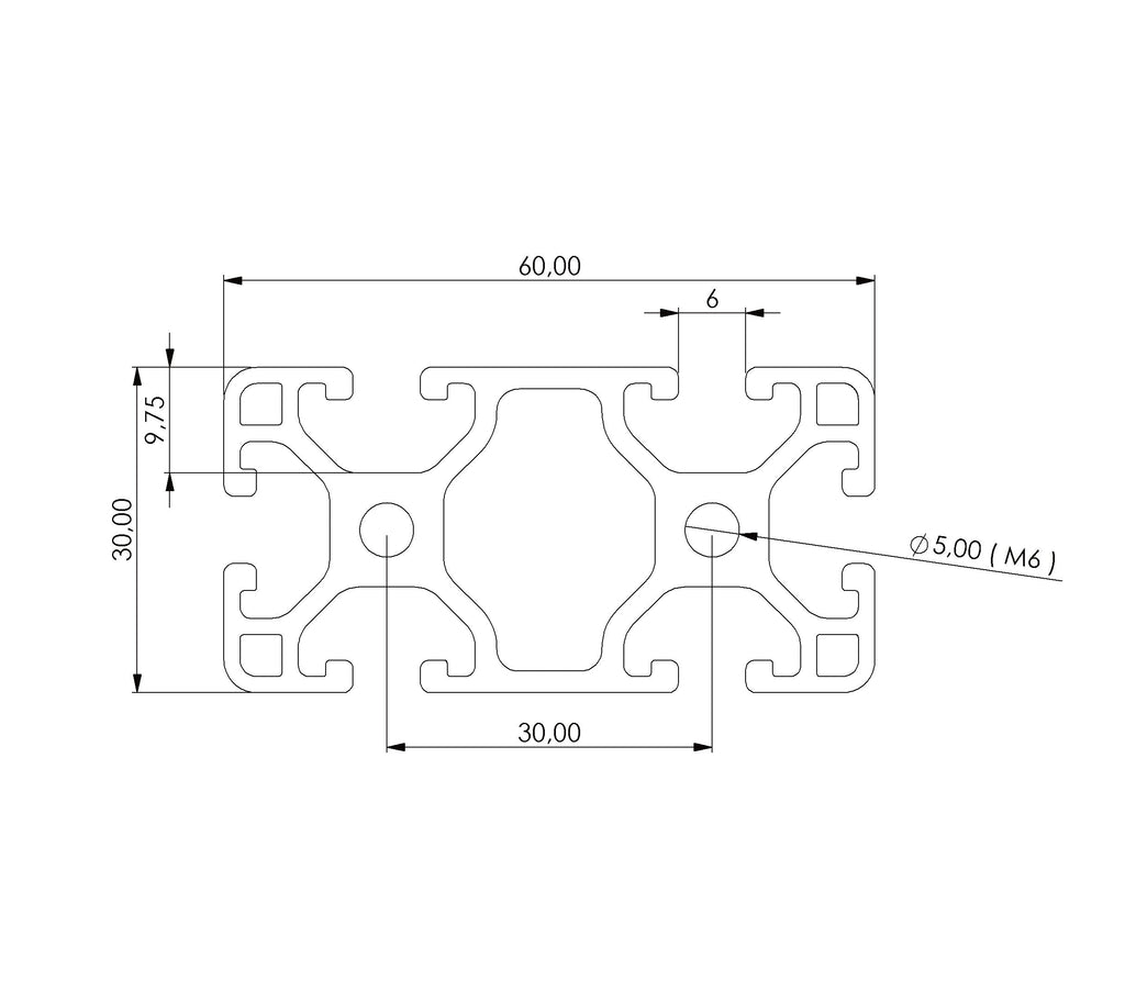 Profil 30 x 60 Nut 8