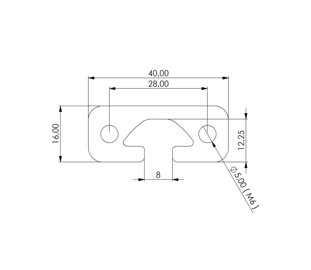 Profil 16 x 40 S Nut 8