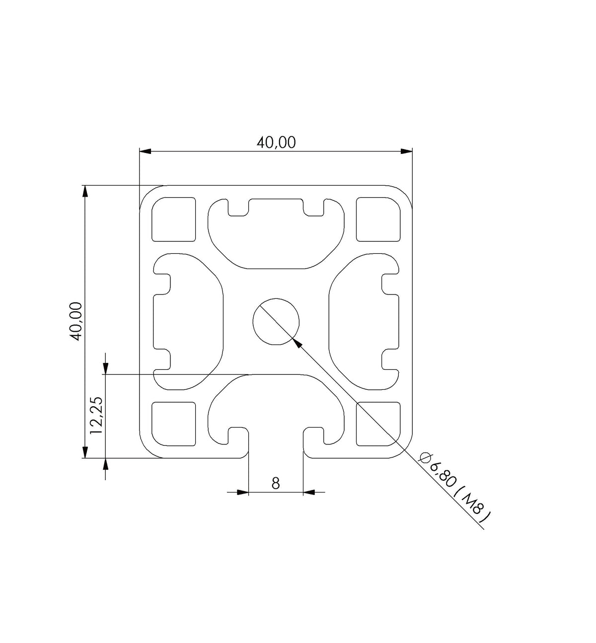 Profil 40 x 40  3N Nut 8