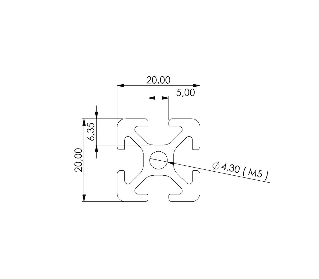 Profil 20 x 20 Nut 5